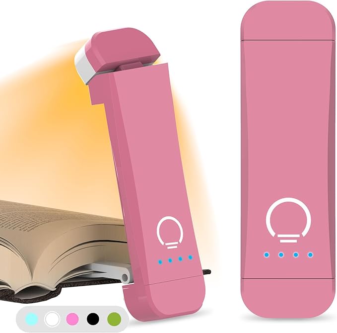 Book Reading Light,Silent Touch Book Lamp for Reading in Bed,Rechargeable Clip on Booklight with 3 Amber Colors